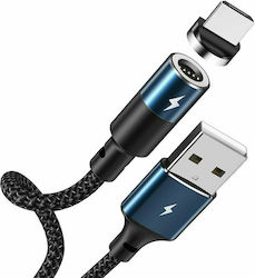 Remax Zigie RC-102m Плетен Магнитен USB 2.0 Микро USB Кабел 1.2м Черен