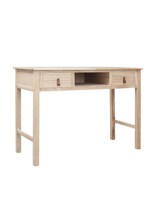 Birou Din Lemn Masiv Bej 110x45x76cm