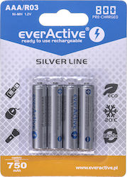 everActive Silver Line Wiederaufladbare Batterien AAA Ni-MH 800mAh 1.2V 4Stück