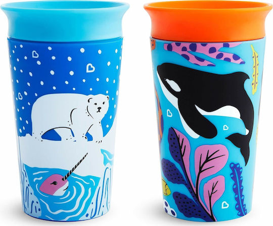 Munchkin Παιδικά Ποτηράκια Miracle 360° Wildlove Sippy Cup από Πλαστικό Πολύχρωμο 2τμχ 266ml για 12m+