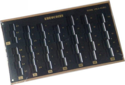 Πλαστική Επιτραπέζια Θήκη Κερμάτων με 8 Θέσεις 27.7x14.8x2.5cm Eurocoins