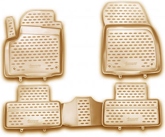 Novline Satz Vorder- und Hintermatten Wannenartig 4Stück aus TPE für Land Rover Range Rover Evoque 2011+ Beige