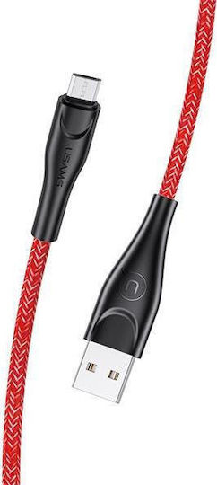 Usams U41 Geflochten USB 2.0 auf Micro-USB-Kabel Rot 2m (SJ396USB02) 1Stück