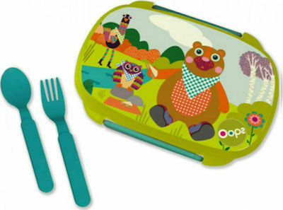 Oops Kids Set Lunch Plastic Box 0.370lt Green L17.5xW12.5xH6cm