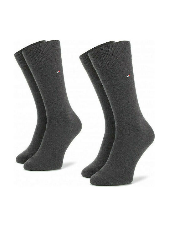 Tommy Hilfiger Classic Men's Solid Color Socks Anthracite Melange 2Pack