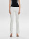 Only Royal Flared Women's High-waisted Cotton Trousers Flare in Regular Fit White