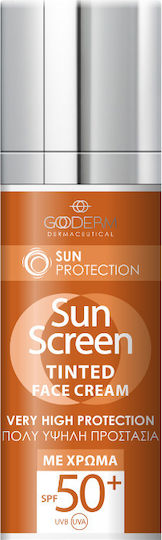 Gooderm Sun Screen Tinted Αντηλιακή Κρέμα Προσώπου SPF50 με Χρώμα 50ml