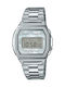 Casio Vintage Digital Women's Watch Chronograph with Silver Metal Bracelet