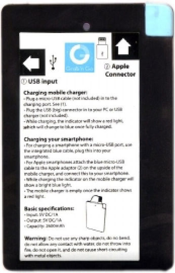 GRAB N GO Power Bank 2600mAh cu Port USB-A Negru