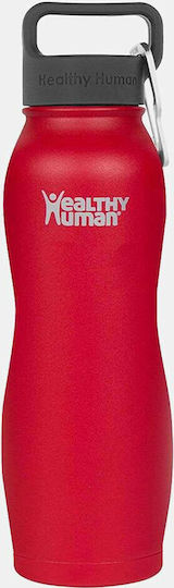 Healthy Human Curve Water Bottle Sticlă Termosuri Si Cani Termos Oțel Inoxidabil Fără BPA 620ml Roșie