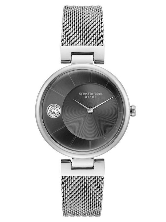 Kenneth Cole Γυναικείο Ρολόι 32mm Μπαταρίας με Ασημί Μεταλλικό Μπρασελέ