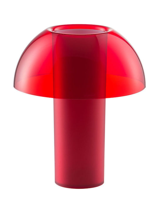 Pedrali Colette Plastic Table Lamp with Red Shade and Base