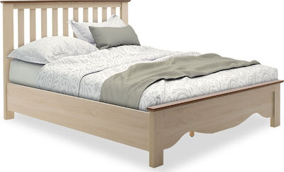 Loran Bett Überdoppelbett Light Οak-Καρυδί mit Tische für Matratze 160x200cm