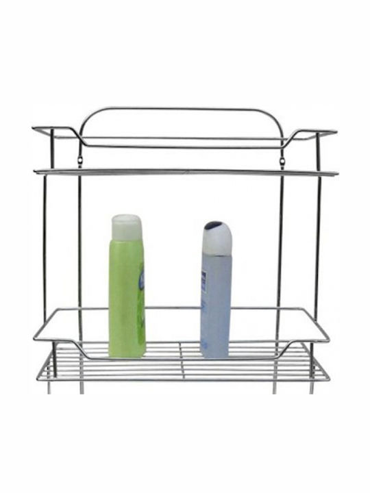 Venus Wall Mounted Bathroom Shelf Inox with 2 Shelves 32x15x34cm