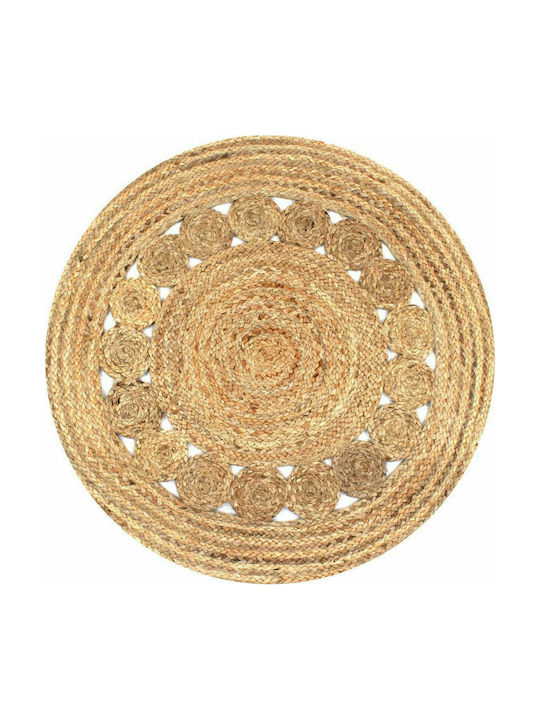 vidaXL Rug Round Summer Wicker Blue