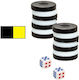ToyMarkt 891424/69-1404 Plastic Checkers for Backgammon Yellow / Black 1pcs