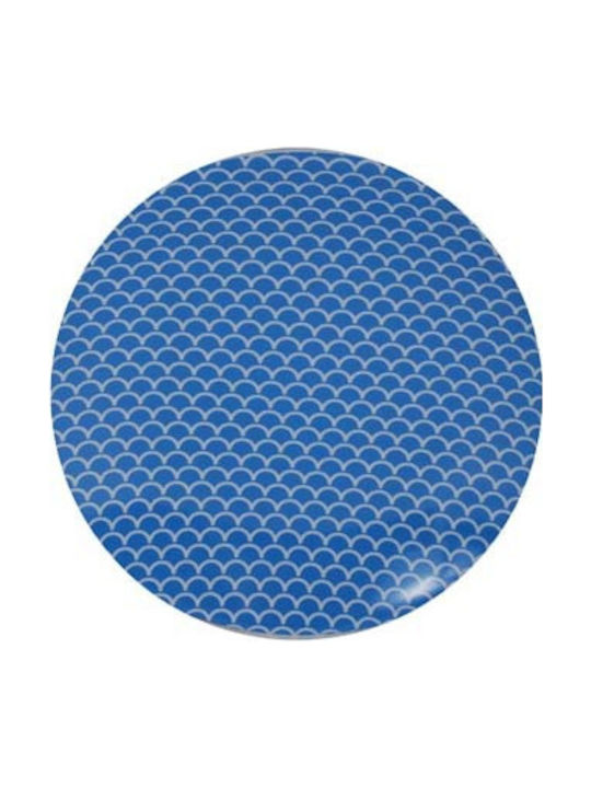 Mario Luca Giusti Round Plastic Serving Platter Squame Blue Ø35.5cm