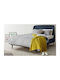 Curvo Bed Queen Upholstered with Fabric Blue for Mattress 160x200cm