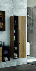 Martin Ritho Legnano 45 Wall Hung Cabinet Melamina Bathroom Column Cabinet L45xD30xH140cm Oak