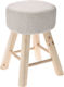 Stool For Living Room Upholstered with Fabric Cream 28x28x41cm