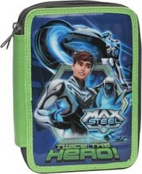 Gim Max Steel Pencil Case Full with 2 Compartments Blue