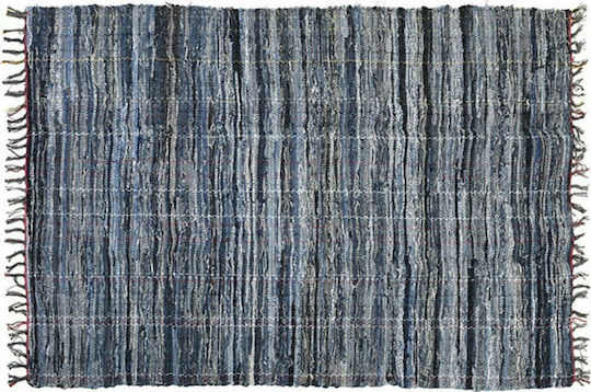Zaros Denim Rug Rectangular with Fringes Denim