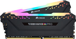 Corsair Vengeance RGB Pro 32GB DDR4 RAM cu 2 module (2x16GB) și Viteză 3600 pentru Desktop
