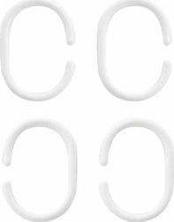 Grekon No 37 Plastic Bathroom Curtain Rings White 12pcs