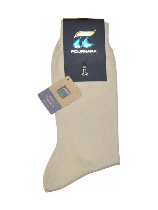 Pournara Ανδρικές Μονόχρωμες Κάλτσες Εκρού
