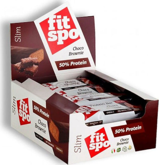 Fit Spo Slim Protein Bar Batoane cu 50% Proteină & Aromă Chocolate Brownie 12x50gr