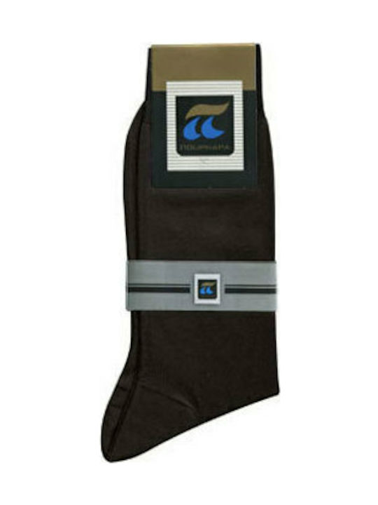 Pournara Men's Solid Color Socks Brown Pack 147-17