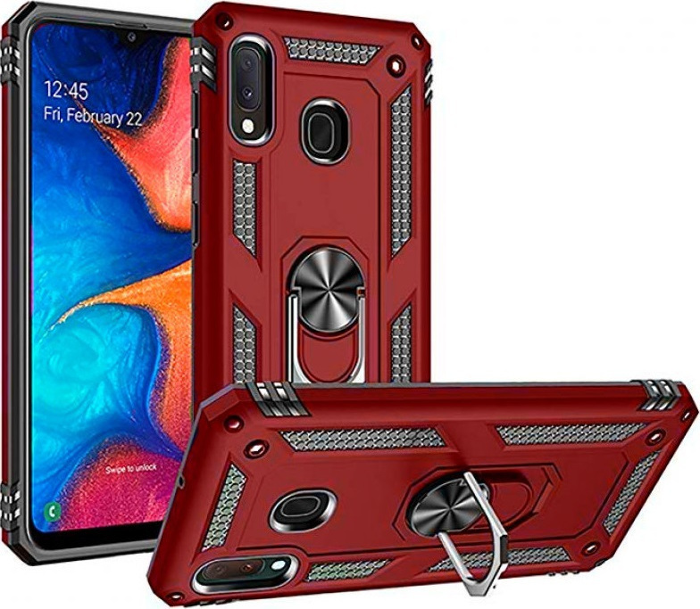 Samsung A20e A202f Hybrid Shockproof Armor Case With 360 Degree Metal Rotating Ring For Car