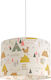 Veis Little Adventures Single Bulb Kids Lighting Pendant of Fabric 60W with Drive Size E27 35x24cm