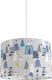 Veis Forest Single Bulb Kids Lighting Pendant of Fabric 60W with Drive Size E27 In Gray Colour 35x24cm