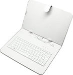 Flip Cover Piele artificială cu Tastatură Engleză SUA Alb (Universal 9" - Universal 9") 34.801.0021