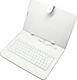 Flip Cover Synthetic Leather with Keyboard English US White (Universal 9") 34.801.0021