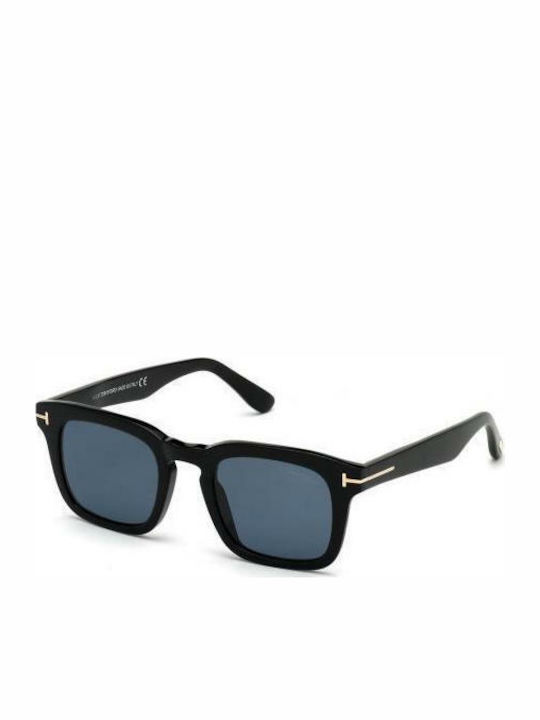 Tom Ford Men's Sunglasses with Black Plastic Frame and Black Lens FT0751 01V
