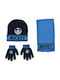 Stamion Kids Beanie Set with Scarf & Gloves Knitted Black