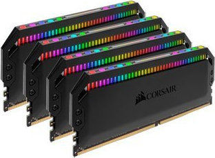 Corsair Dominator Platinum RGB 64GB DDR4 RAM με 4 Modules (4x16GB) και Ταχύτητα 3600 για Desktop