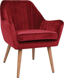 Corena Velvet Armchair Red 62x69x74.5cm