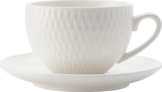 Maxwell & Williams Diamonds Tasse Espresso aus Porzellan Weiß 90ml