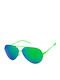 Italia Independent Herren Sonnenbrille mit Grün Metall Gestell und Grün Spiegel Linse 0200.033.000