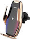 Hoco S14 Surpass Wireless Charger Car Mobile Mount with Adjustable Hooks and Wireless Charging Gold