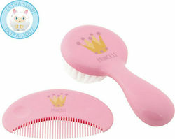 Kiokids Baby Brush & Comb Pink 2pcs