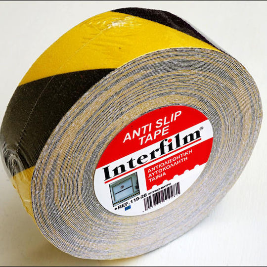 Interfilm Anti-Slip Yellow-Black Αυτοκόλλητη Αντιολισθητική Ταινία Κίτρινη 10mx25mm
