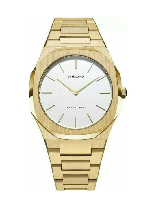 D1 Milano Ultra Thin Watch with Gold Metal Bracelet