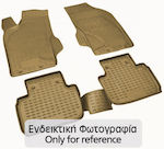 Novline Set of Front and Rear Mats Tray Type 4pcs from Rubber for Hyundai Santa Fe Beige