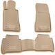 Novline Set of Front and Rear Mats 4pcs Tray Type for Mercedes-Benz E Class 2002-2009 Beige