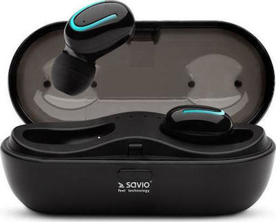 Savio TWS-05 In-ear Bluetooth Handsfree Earphones with Charging Case Black