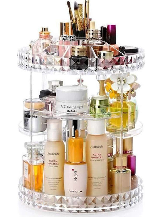 GlobalExpress Rotating Cosmetics Organization Stand With Transparent Levels 28x22cm